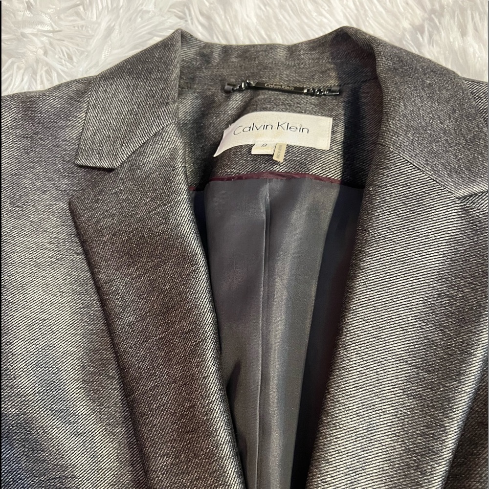 ⚪️ Calvin Klein Silver Sparkle Professional Pencil Skirt Suit w/ Blazer⚪️